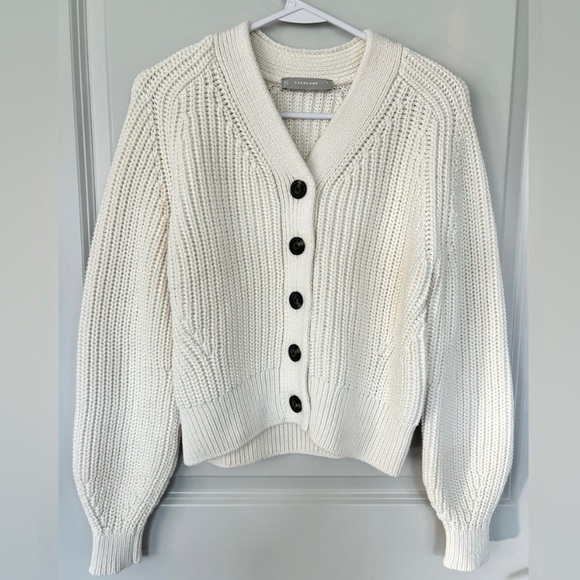 Everlane The Texture Cotton Chunky Knit Cardigan XS Old Money Academia - Picture 5 of 10